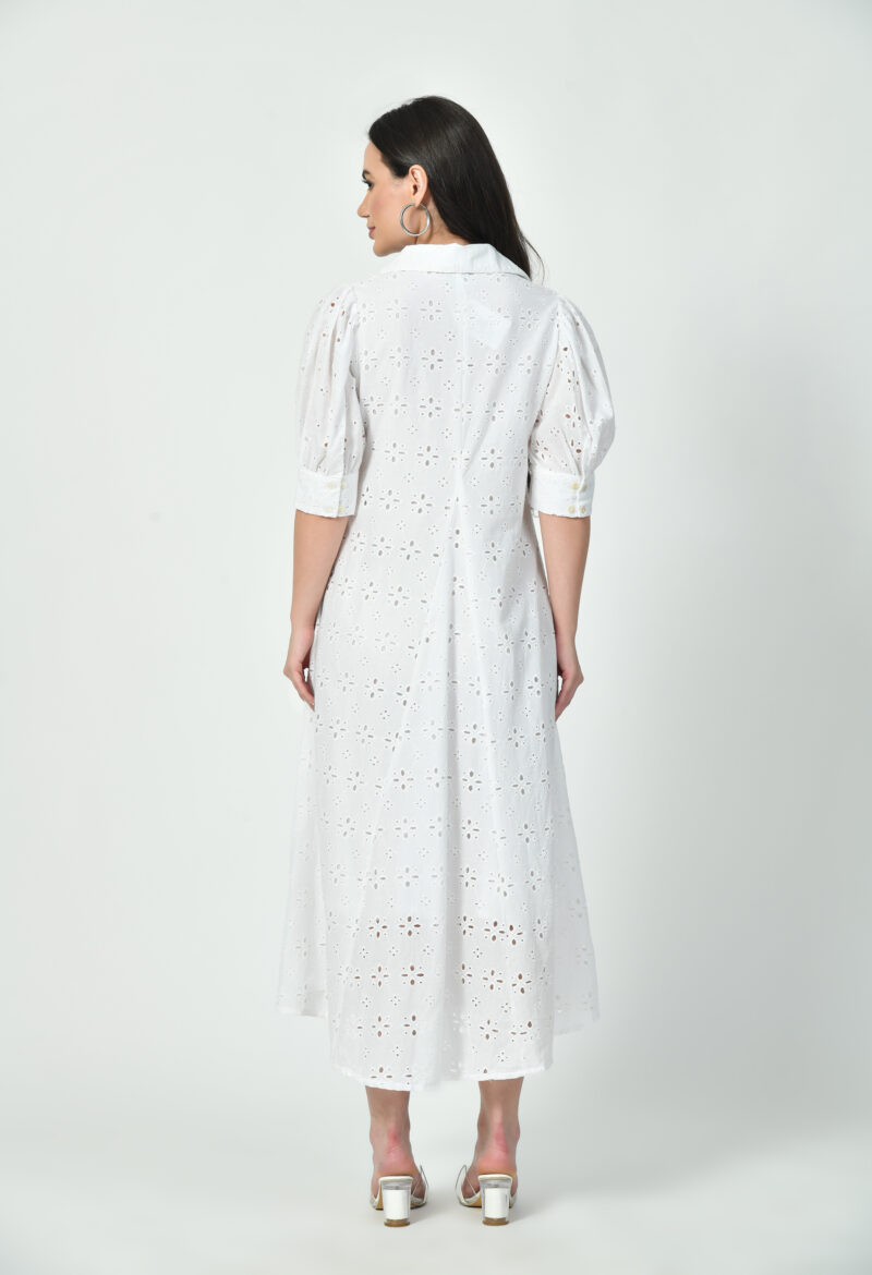 Broderie Adorned Collar Dress - Image 2