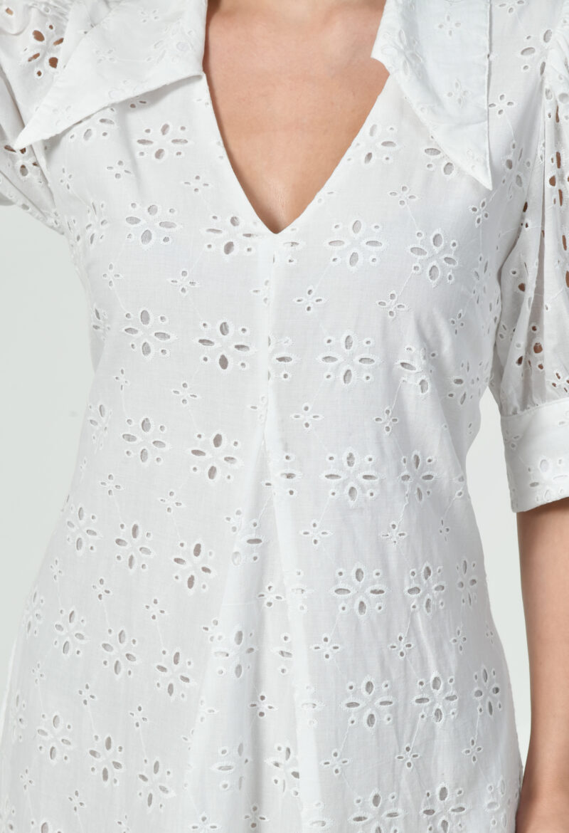 Broderie Adorned Collar Dress - Image 8