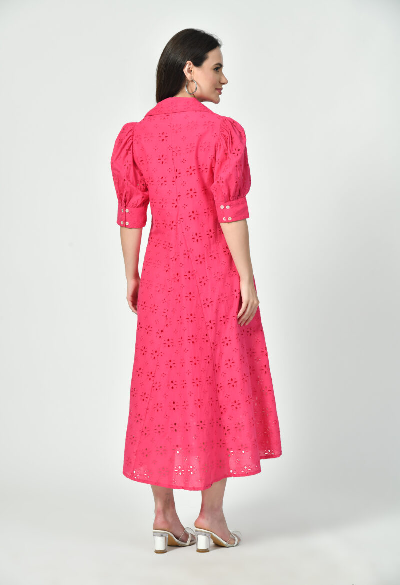 Broderie Adorned Collar Dress - Image 2