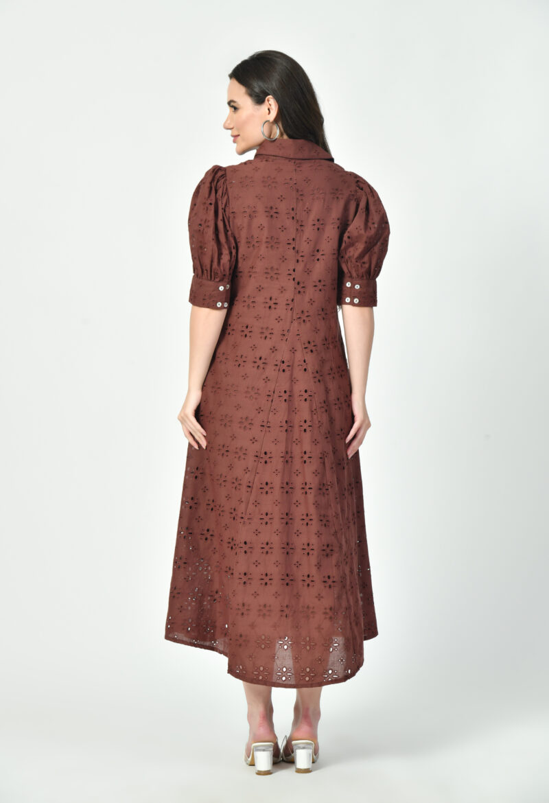 Broderie Adorned Collar Dress - Image 2